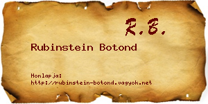Rubinstein Botond névjegykártya